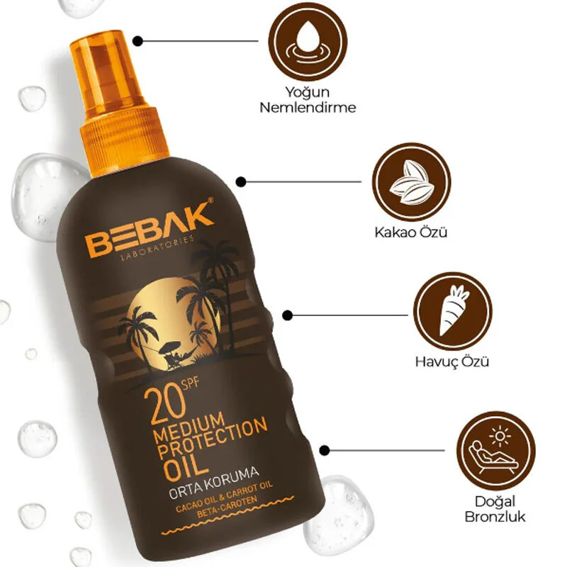 Bebak Spf20+ Effective Bronzing Oil 150 ml