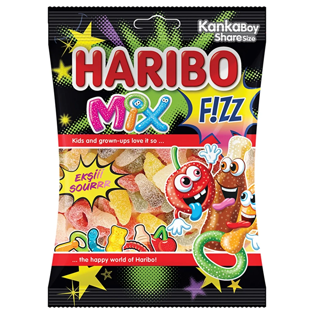 Haribo Fizz Mix Fruit Flavored Mixed Soft Candy 70 gr