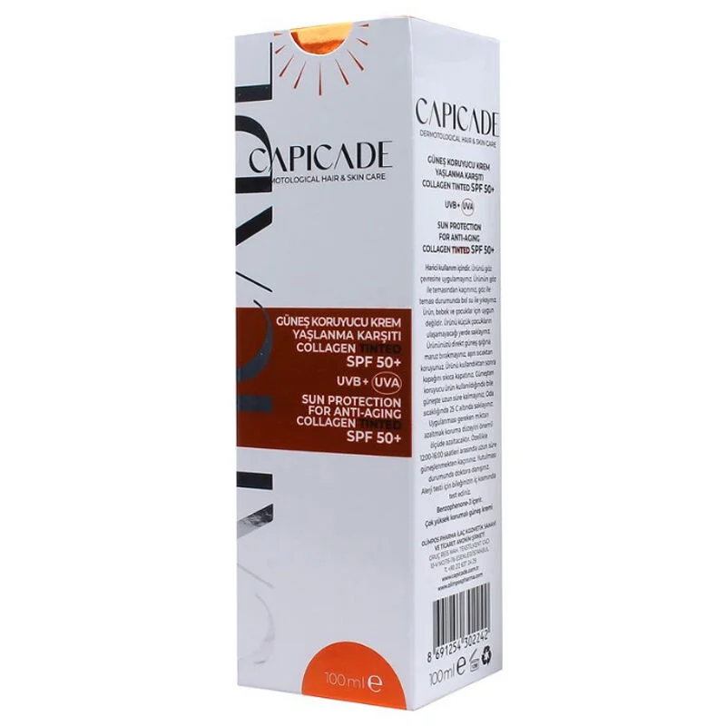 Capicade Spf 50+ Collagen Tinted Sunscreen Cream 100 ml