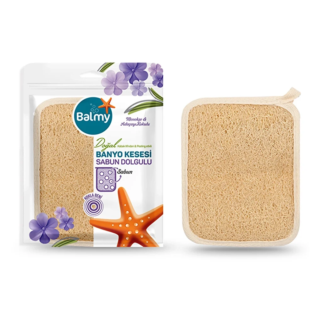 Violett &amp; Salbei Peeling-Bad-Handschuh - Seife 72g