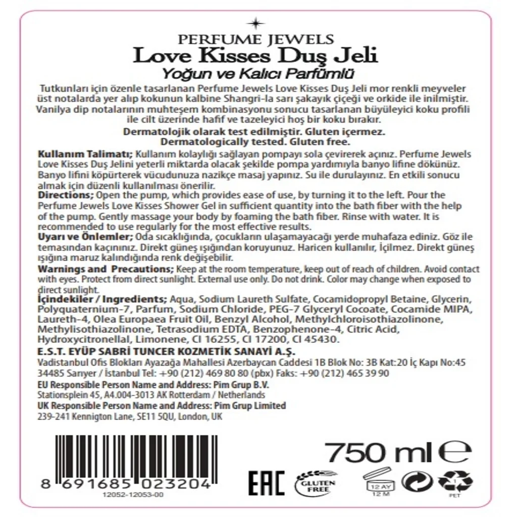 Eyüp Sabri Tuncer Love Kisses Shower Gel 750 ml
