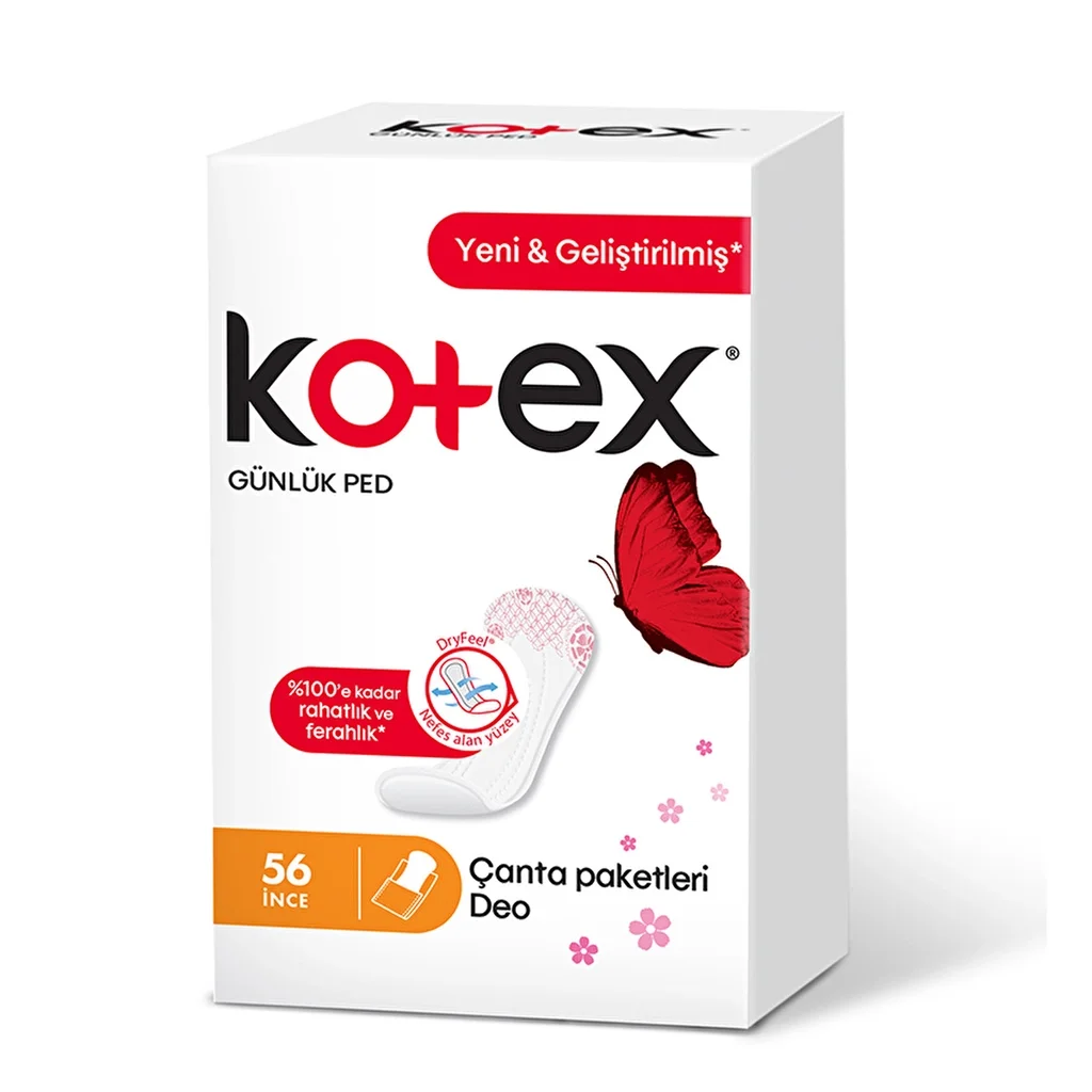 Kotex Daily Pads Thin 56 packs Deo