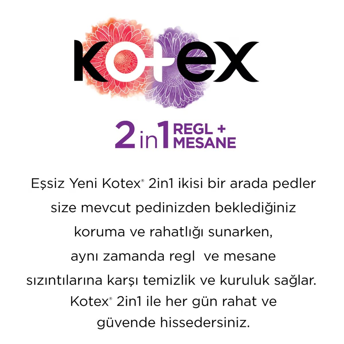 Kotex 2 in 1 period + Daily Bladder Pad 22 pcs