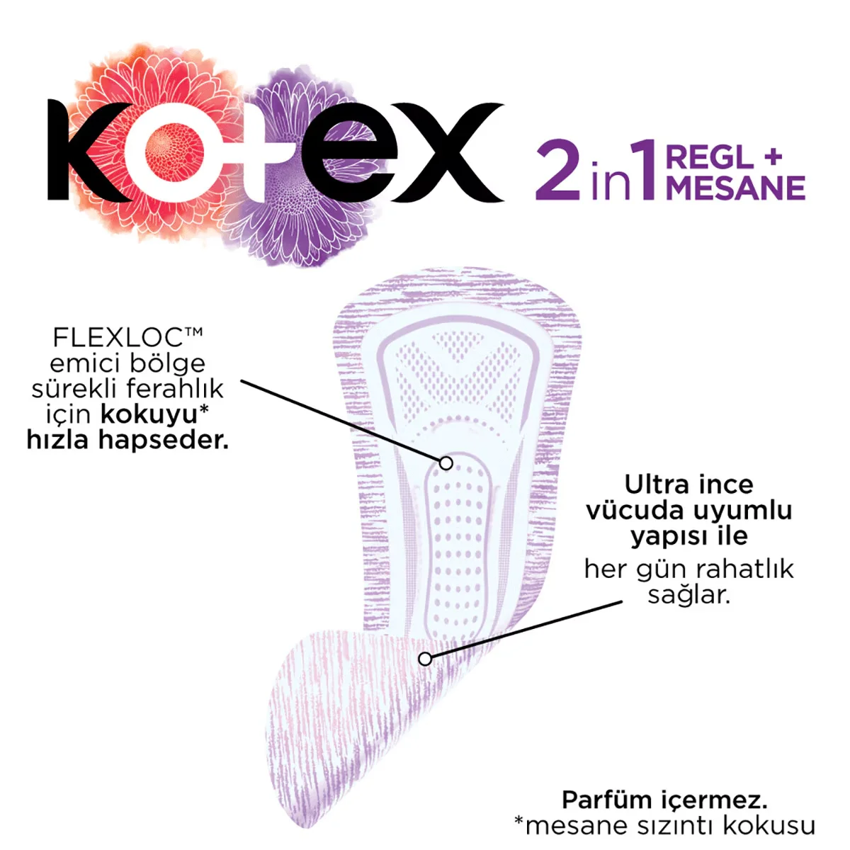 Kotex 2 in 1 period + Daily Bladder Pad 22 pcs