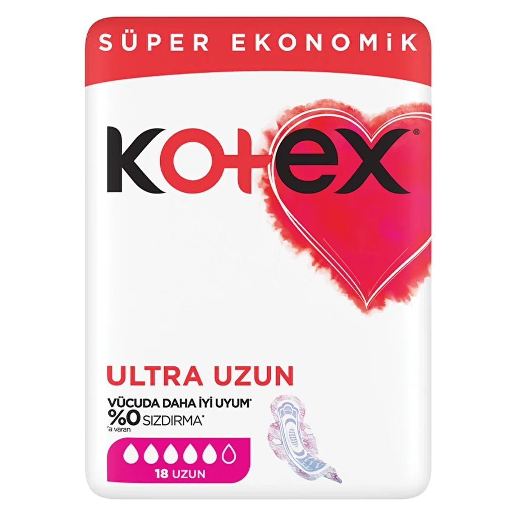 Kotex فوط كوتكس الصحية الطويلة جدًا 18 قطعة
