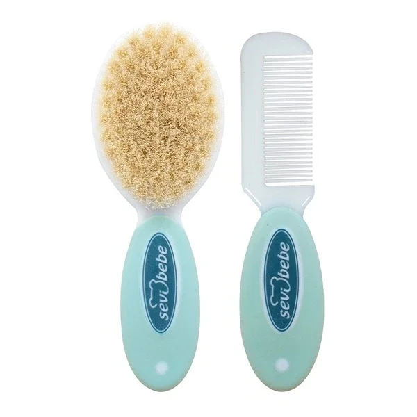 Sevi Bebe Natural Brush Comb Set - Blue