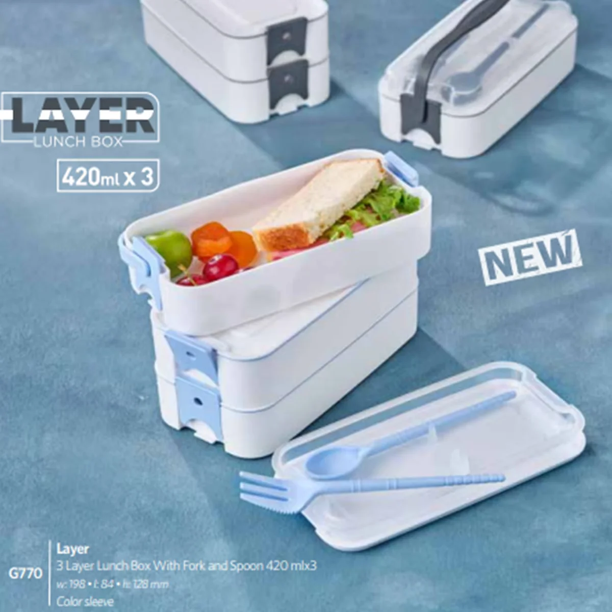 Gondol Eco-Friendly 3-Layer Lunch Box 420ml - Fresh & Portable