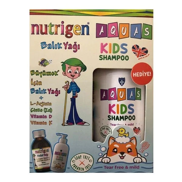 Nutrigen Fish Oil Syrup 200ml + Free Aquas Kids Shampoo