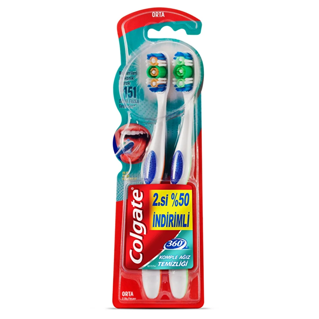 Colgate 360 complete Oral Cleaning Toothbrush 1+1 - Medium