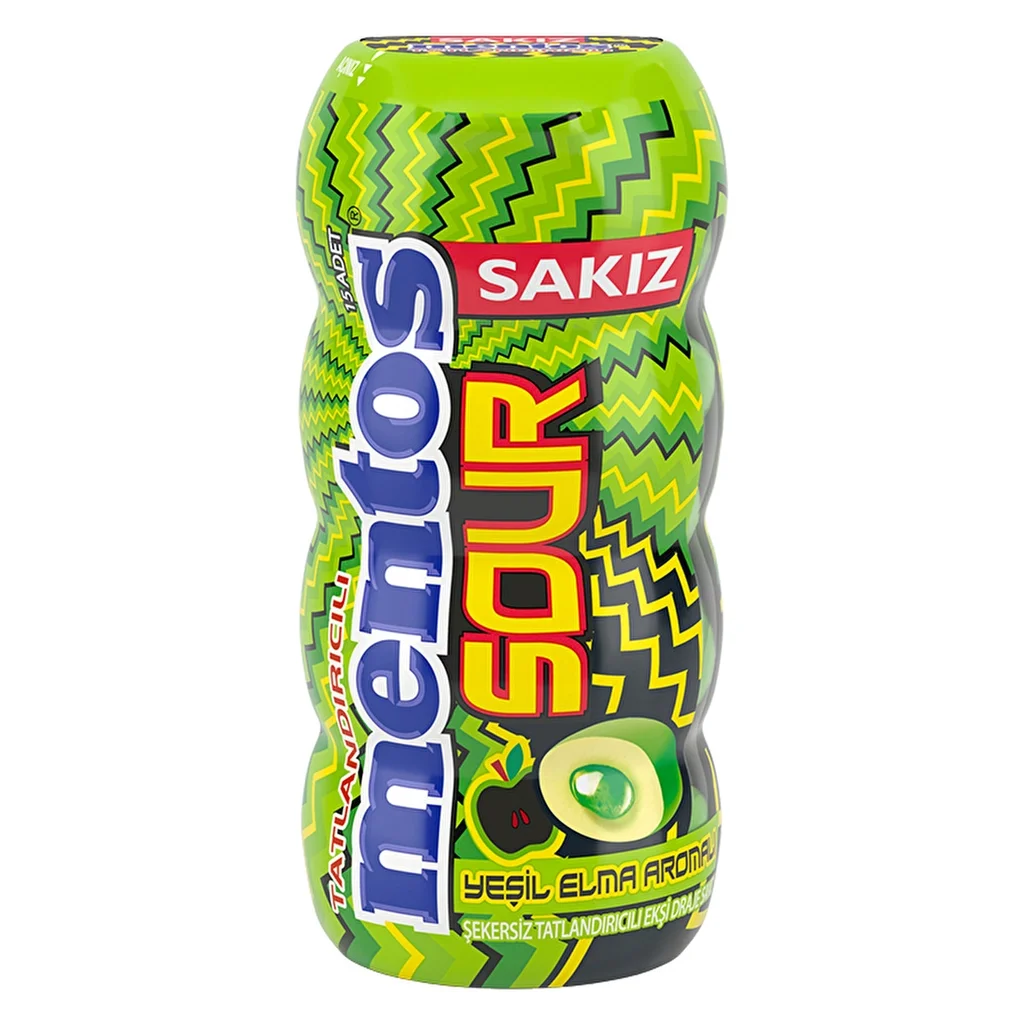 Mentos Sour Gum Green Apple Flavored 30 gr