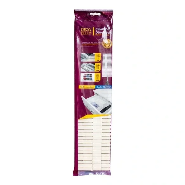 Decobella Drawer Organizer 4-pcs 10 x 40 cm