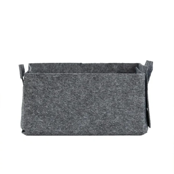 Coco Clementine Dark Gray Felt Organizer Basket - Multi-Purpose