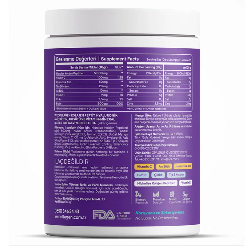 Biomet WeCollagen Pulver 300g - Mango Geschmack