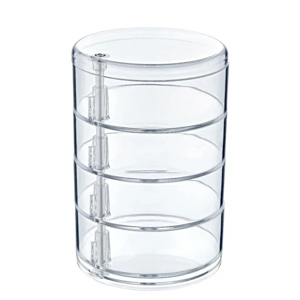 Bee Home Crystal 4-Tier Cylinder Makeup Organizer - 12cm