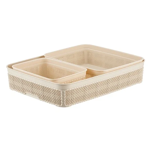 Bee Home Multi-Purpose Jute Basket Set of 3 - Eco-Friendly Storage