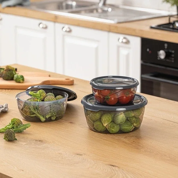 Bee Home Round Storage Box Set - 3 Dishwasher-Safe Containers