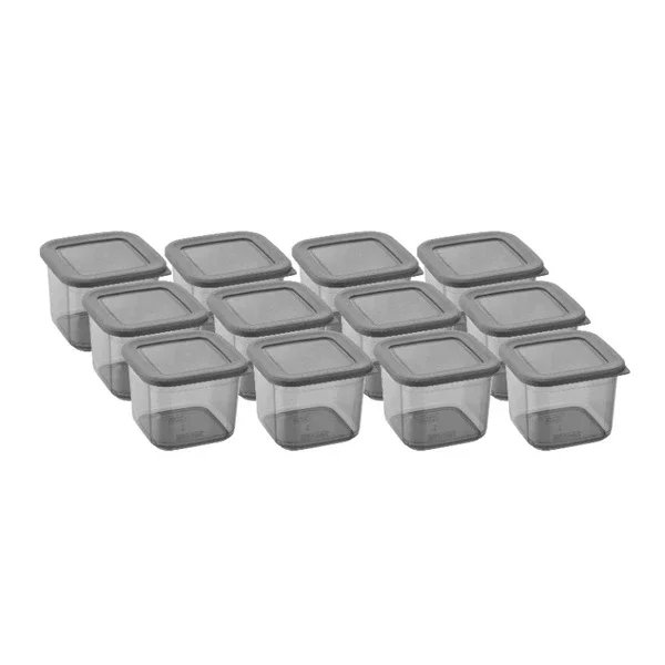 Bee Home Square Storage Box Set of 12 - Dishwasher Safe, 650ml