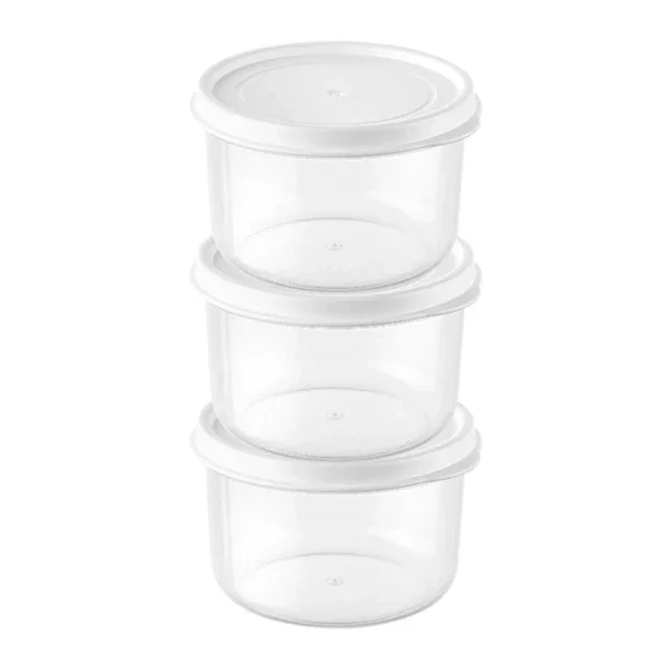 Bee Home 3-Piece Round Storage Box Set, Dishwasher Safe, 360ml