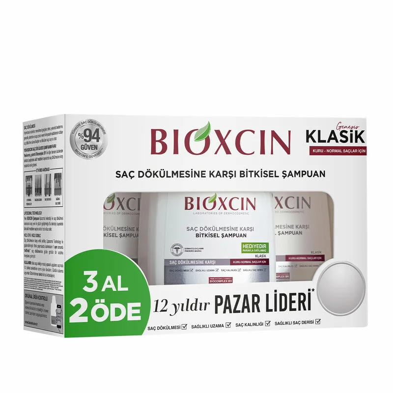 Bioxcin Genessis Classic Shampoo For Normal To Dry Hair 3 x300 ml
