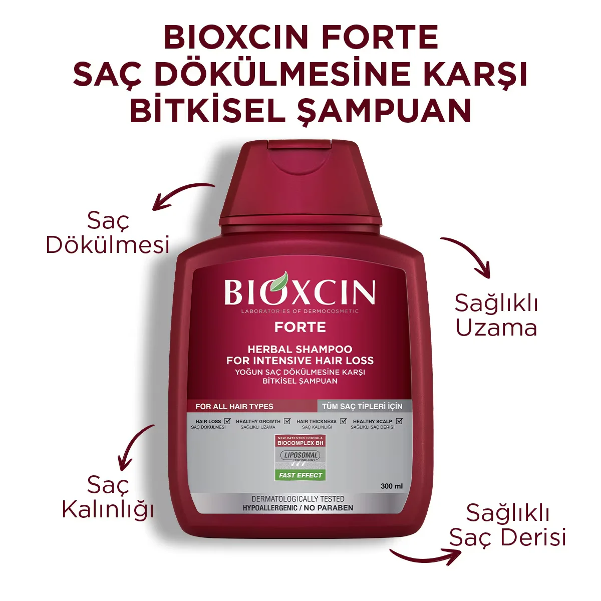 Bioxcin Forte Shampoo For Intensive Hair Loss 300 ml