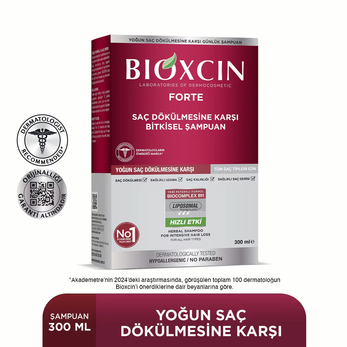 Bioxcin Forte Shampoo For Intensive Hair Loss 300 ml