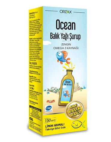 Orzax Ocean Omega-3 fish Oil Syrup Lemon Flavored 150 ml