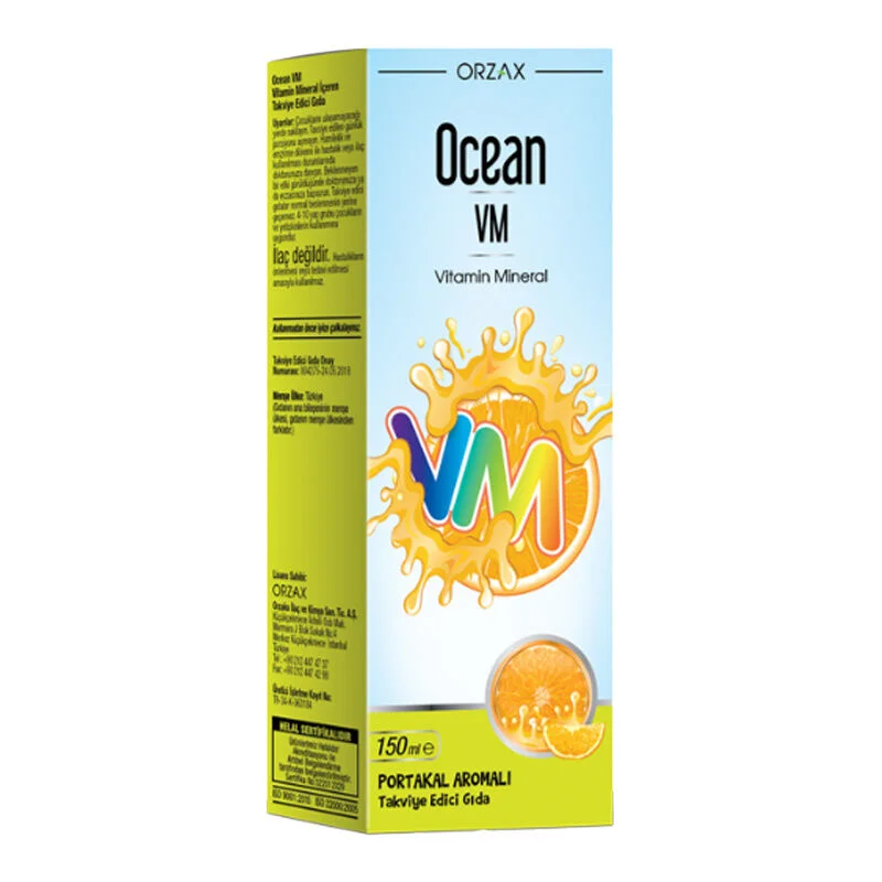 Orzax Ocean Vm Vitamin Mineral Orange Flavor 150 ml