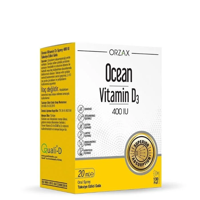 Orzax Ocean Vitamin D3 400 iu Spray 20 ml