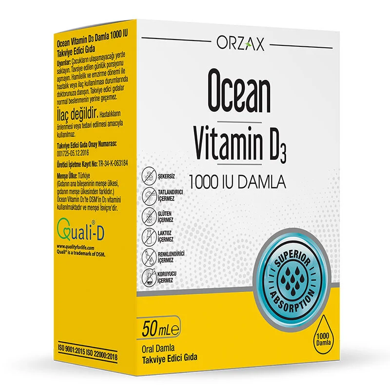 Orzax Ocean Vitamin D3 1000 iu Drop 50 ml
