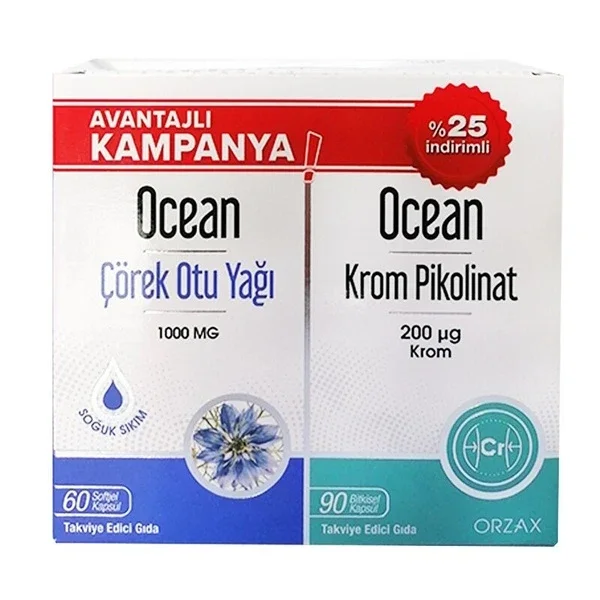 Orzax Ocean Black Seed Oil 60 capsules + Chrome Picolinate 90 capsules Advantageous Campaign