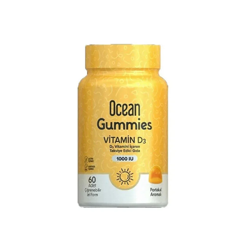 Orzax Ocean Gummies Vitamin D3 1000 iu Vitamin D3 supplementary Food 60 pcs