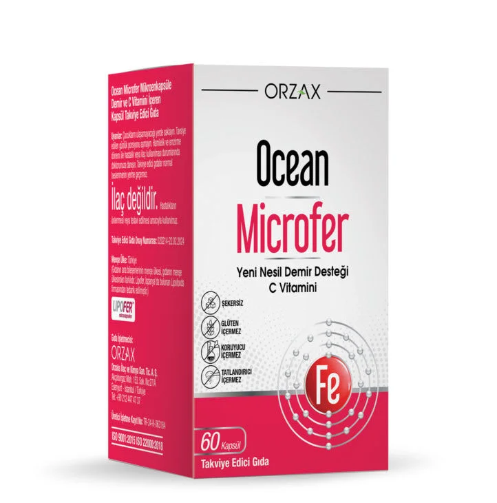 Orzax Ocean Microfer Iron And Vitamin C 60 capsules