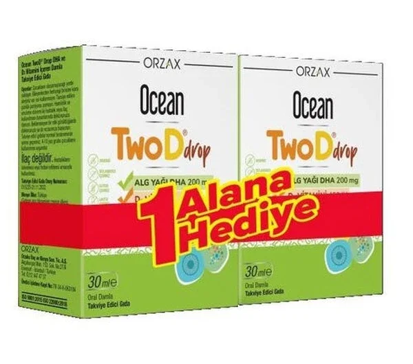 Orzax Ocean Twod Drop Vitamin D3 400 iu 30 ml - Buy 1 get 1 free