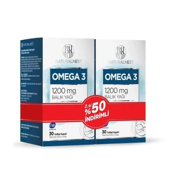 Naturalnest Omega 3 1200 mg Fish Oil 30 capsules - Second Purchase 50% Off