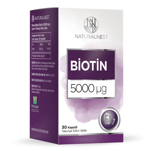 Naturalnest Biotin 5000 ug Food Supplement 30 capsules