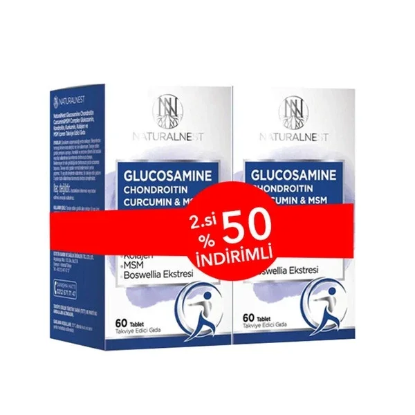 Naturalnest Glucosamine Chondroitin Msm 60 tablet X 2 pcs