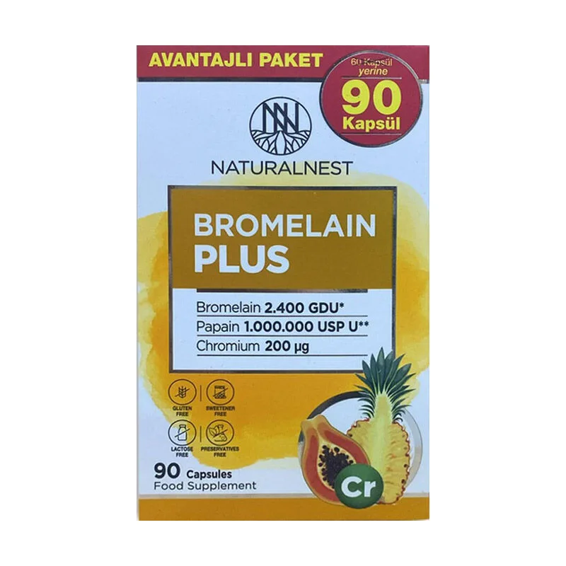 Naturalnest كبسولات بروميلين بلس من ناتشورال نيست، 90 كبسولة