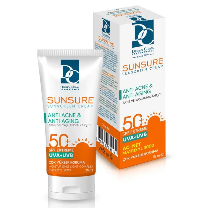 Dermo Clean Sunsure Spf50+ Sun Cream For Irregular Skin 75 ml