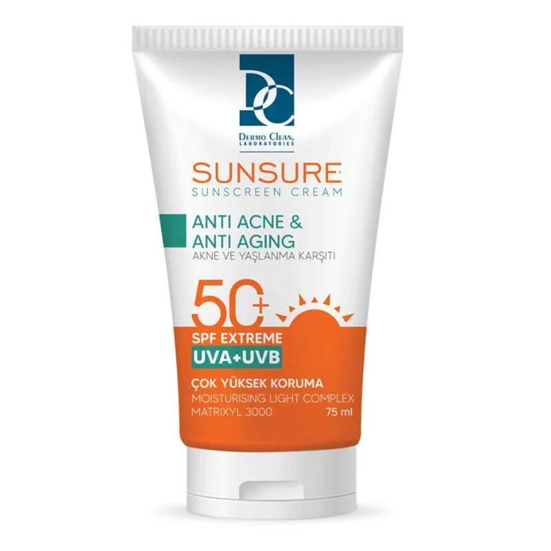 Dermo Clean Sunsure Spf50+ Sun Cream For Irregular Skin 75 ml