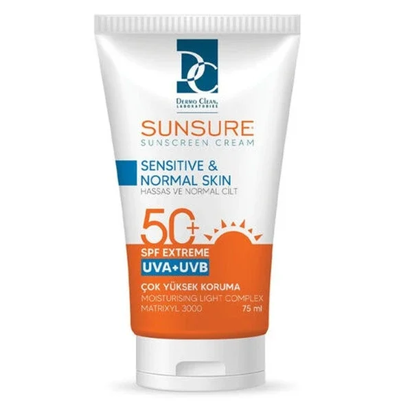 Dermo Clean Sunsure Sensitive And Normal Skin Sun Cream Spf50+ 75 ml