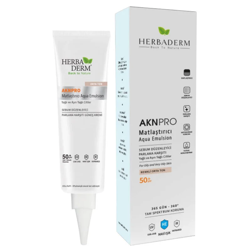 Эмульсия для лица Herbaderm Akn Pro матирующая SPF 50 40 мл - средний тон