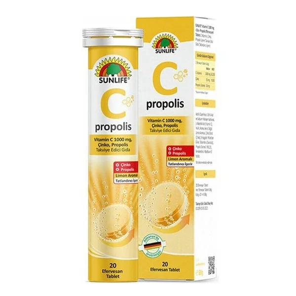 Sunlife C Propolis Supplementary Food 20 effervescent Tablets