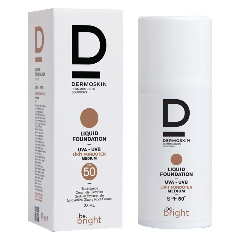 Dermoskin Be Bright Spf50+ Liquid Foundation 33 ml - Medium