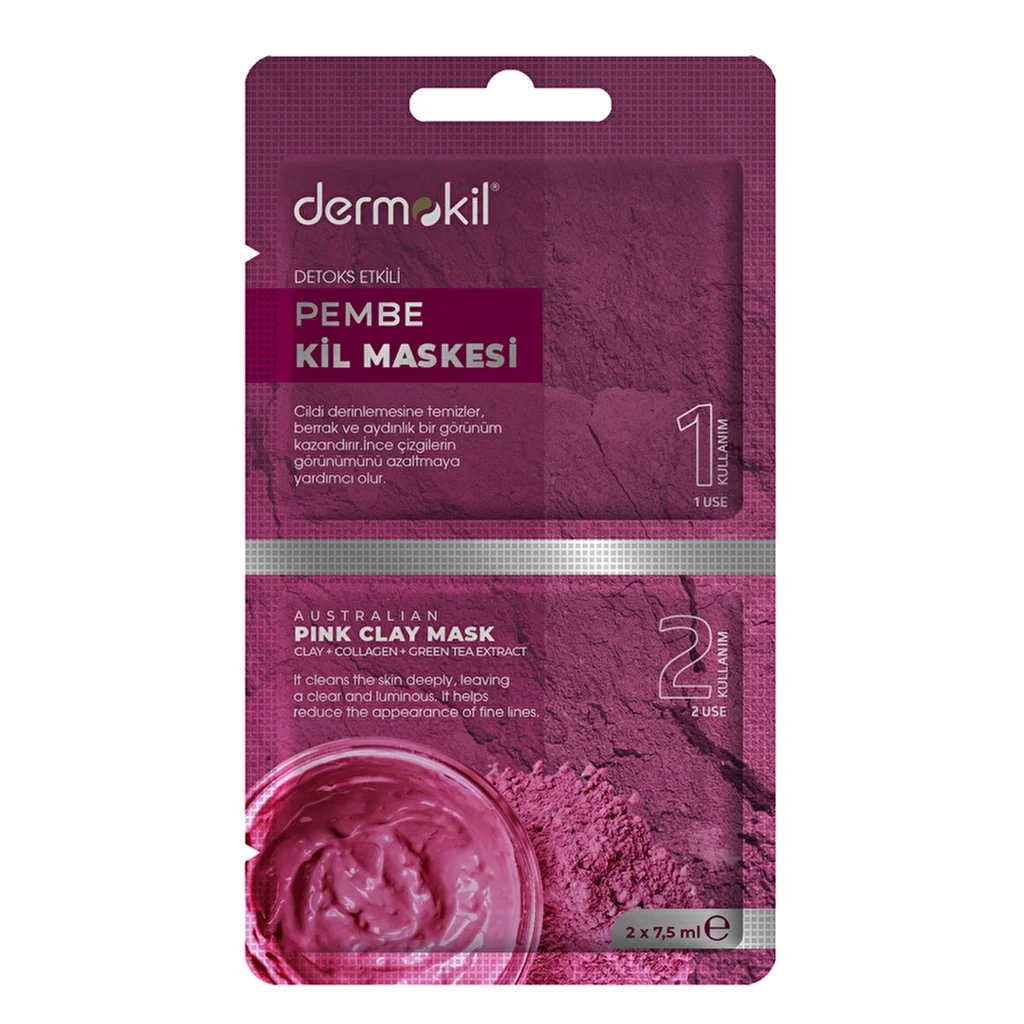 Dermokil Detox Pink Clay Maske mit Grüntee &amp; Lavendel 15ml