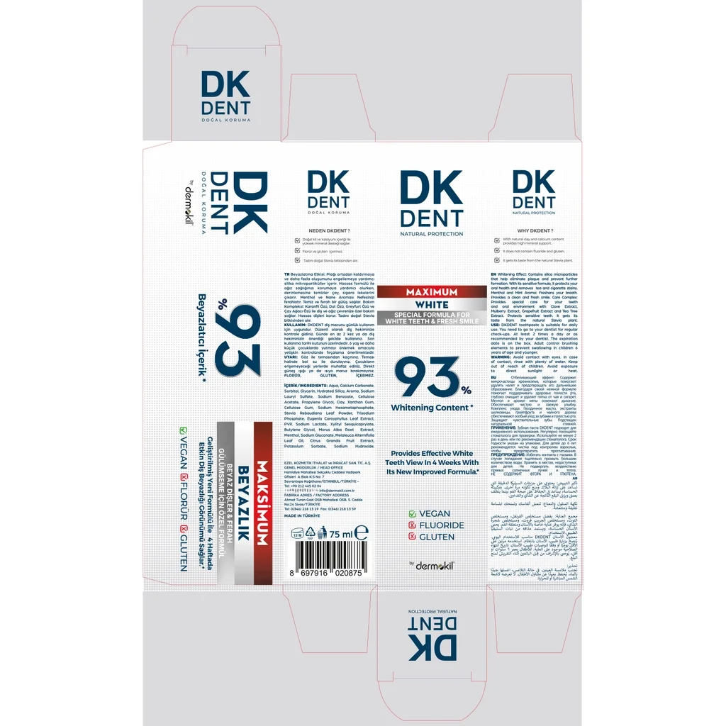 Dermokil DK Dent 93% Whitening Zahnpasta 75 ml