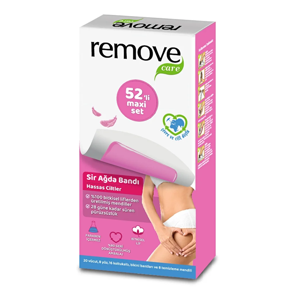 Восстанавливающие восковые полоски для чувствительной кожи Remove Care Maxi Set 52 шт