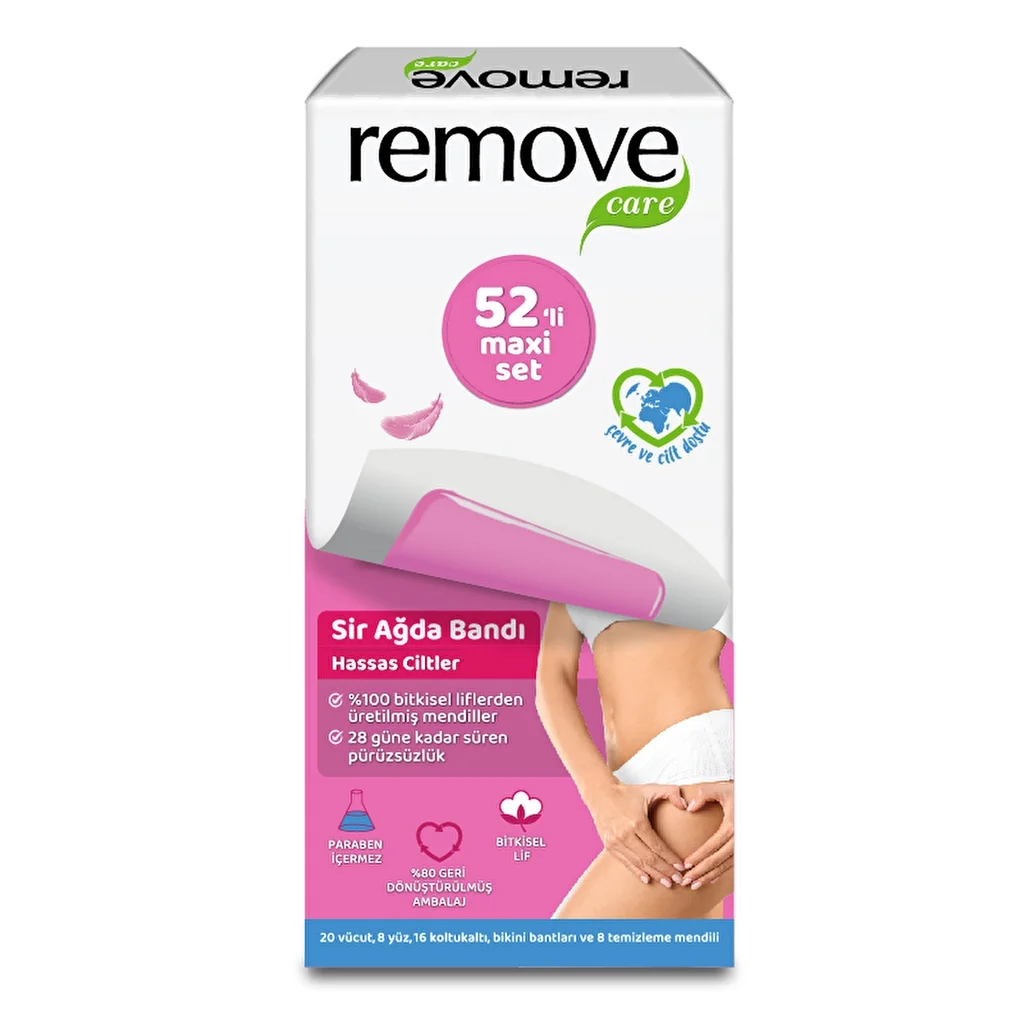 Восстанавливающие восковые полоски для чувствительной кожи Remove Care Maxi Set 52 шт