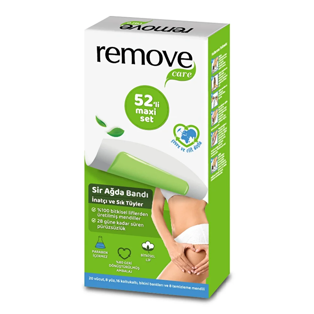Remove Care Maxi Set Stubborn And Thick Hair Wax Strips 52 pcs
