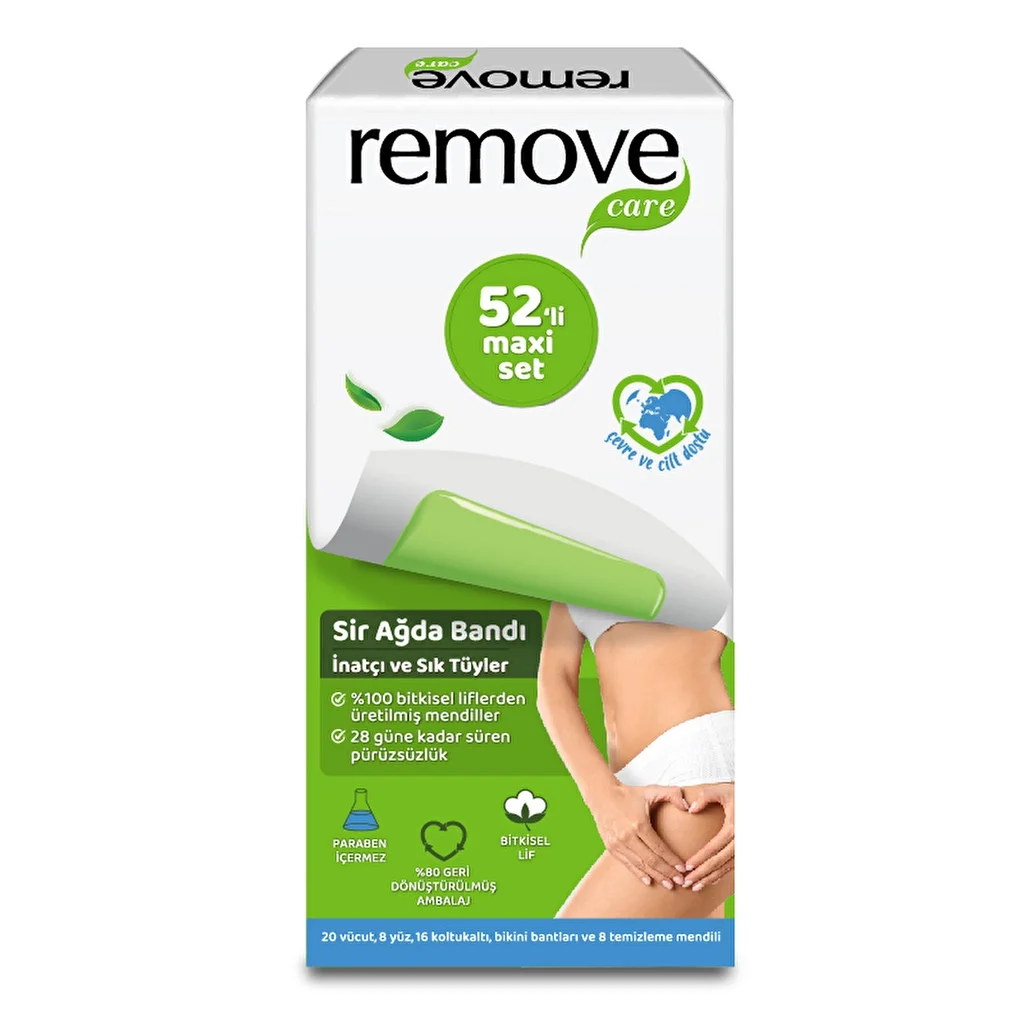 Набор восковых полосок для удаления волос Remove Care Maxi для жестких и густых волос 52 шт