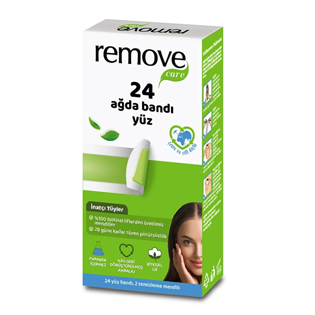 Восковые полоски для лица Remove Care для удаления стойких волос 24 шт